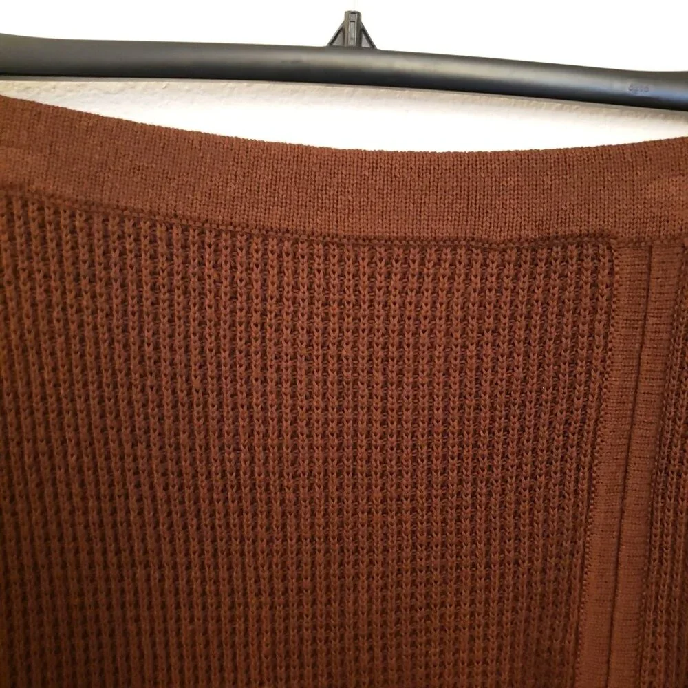 Nina Parker  Brown Knit Pencil Crochet Midi Skirt with Front Slit 3X NWOT